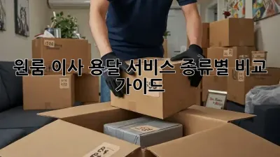 원룸 이사, 용달 서비스 종류별 비교 가이드